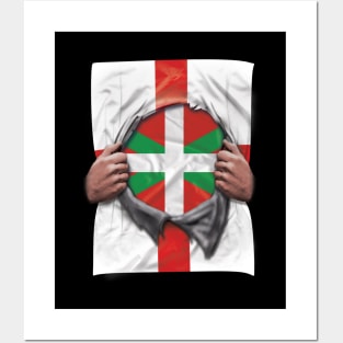 Bilbao Flag English Flag Ripped - Gift for Basque From Bilbao Posters and Art